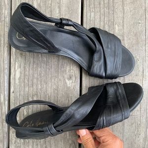 Cole Haan NikeAir Black Leather Sandals Size 6B